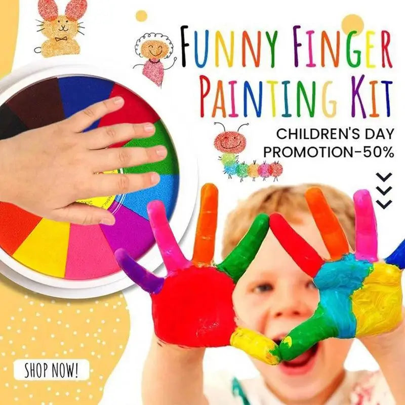 Washable Finger Paint Set Kids Painting Kit And Book Portable Washable Kids Paint Educational Tool Kit For Kids Children Drawing