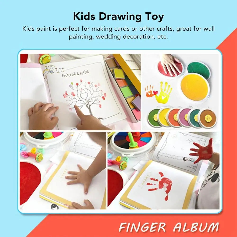 Washable Finger Paint Set Kids Painting Kit And Book Portable Washable Kids Paint Educational Tool Kit For Kids Children Drawing
