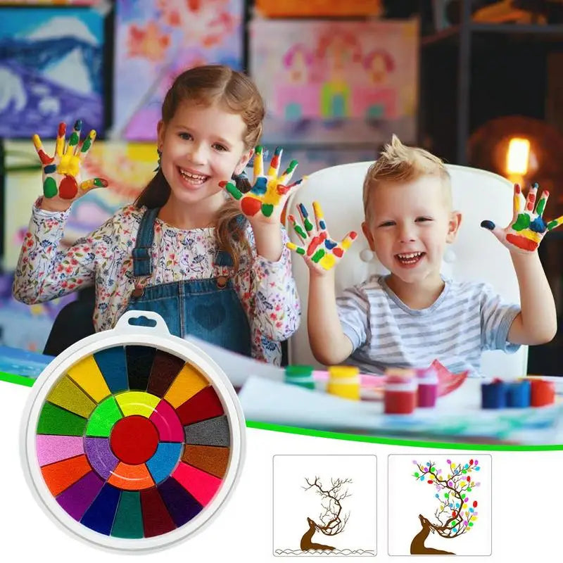 Washable Finger Paint Set Kids Painting Kit And Book Portable Washable Kids Paint Educational Tool Kit For Kids Children Drawing
