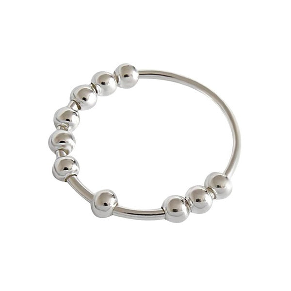 Sterling Silver 10 Bead Ring - Prevent Nail Biting