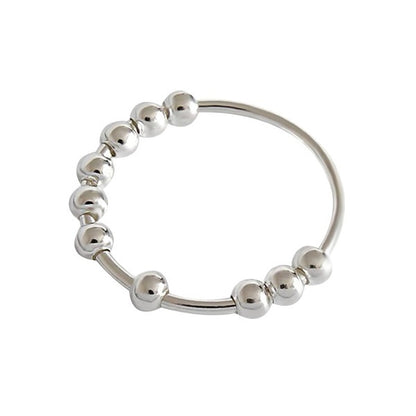 Sterling Silver 10 Bead Ring - Prevent Nail Biting